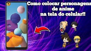 Como colocar personagens de Anime na tela do Celular!!! Tem até de BTS e muitos Animes!!!