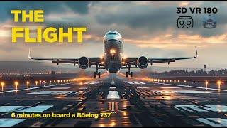 Relaxing Airplane Flight in 3D VR 180: Soothing Sounds from Takeoff to Landing | 6-Minute Break