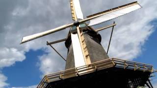 Working flour windmill in Holland