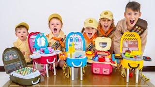 Five Kids Go on a picnic with Backpacks