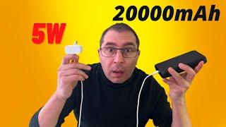 How long does it take to charge 20000mAh power bank Belkin from 0 to 100% with 5W charger 