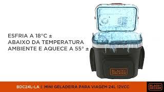 Mini Geladeira Veicular Portátil Black + Decker 24 Litros 12V Refrigera e Aquece