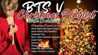 BTS V Winter Christmas Playlist w/Crackling Fire #taehyung #shorts