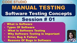 Manual Testing Session# 01 - Software Testing Concepts