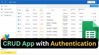 CRUD Web App with authentication #googlesheets #appsscript #taskmanagement