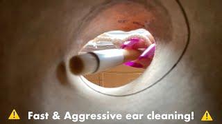 ASMR - Fast & Aggressive ear cleaning roleplay in 2 minutes! ️*Flash warning*