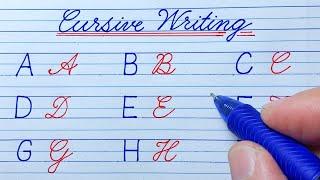 Cursive Writing A to Z vs  Print Handwriting A to Z | Cursive Letters ABCD | Cursive Handwriting ABC