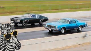 1974 Chevy Chevelle 454 vs 1969 Olds Cutlass W 31 | PURE STOCK DRAG RACE | CARS AND ZEBRAS