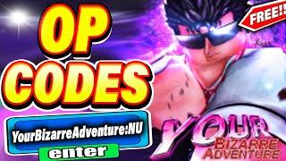 ALL NEW *SECRET CODES* IN ROBLOX YOUR BIZARRE ADVENTURE NU (codes in Your Bizarre Adventure NU )