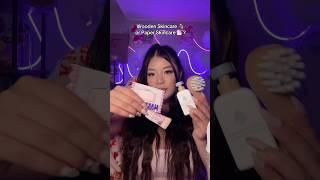 Wooden 🪵 or Paper  Skincare? #asmr #shorts