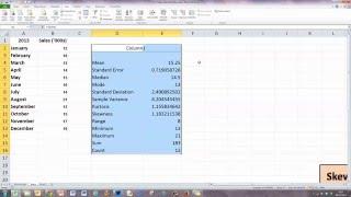 How To... Display a Range of Descriptive Statistics in Excel 2010
