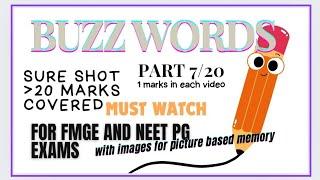 BUZZ WORDS WITH MNEMONICS FOR NEET-PG AND FMGE EXAMS PART-7 #neetpg #fmge #plab