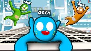 Oggy, Jack And Bob On Skyscraper In Gang Beast!