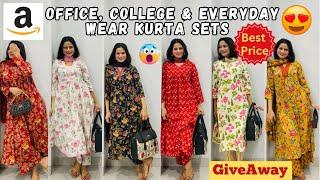 HUGE Amazon Cotton Kurta Sets Haul Under ₹899 | Budget-Friendly & Stylish  | Zouk Giveaway  #kurti