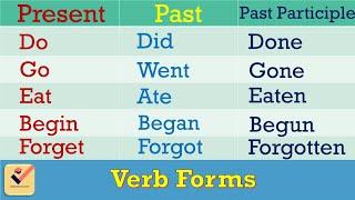 Verb Forms in English : 285+ most important forms of verbs | Present-Past-Past Participle | [Part-1]