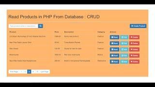 PHP CRUD  With MySQL Database (Create, Read, Update, Delete)  PART 1