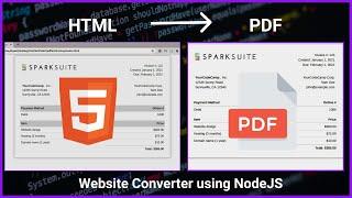 Convert html to pdf using NodeJs | JavaScript Invoice Generator