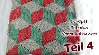 Entrelac Pillowcase with 3D effect   Part 4