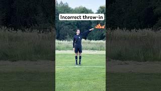Assistant referee signal - Incorrect throw-in #referee  #refereesignals #assistantreferee #football