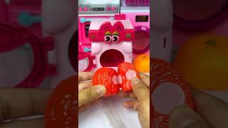 Satisfying With Unboxing & Review Funny Washing Machine Set Toys Kitchen Eating Fruit, ASMR Videos