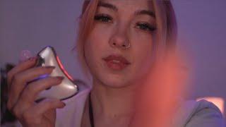 Solve all your problems with a face massage and a good nights sleep  ASMR [ with bkg music ]