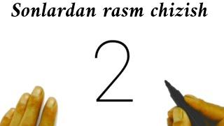 2-Raqamidan qush rasmini chizish /How to draw drawings from numbers 2