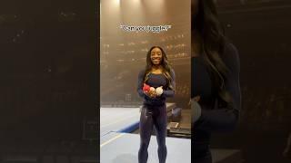 Gymnasts try to juggle  #olympics #simonebiles #gymnast #juggle #juggling #goat #sports