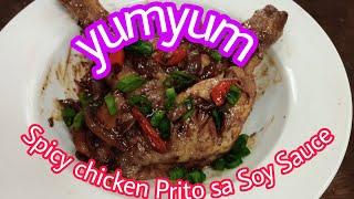 Hita ng manok pinirito sa sariling  mantika at Soy Sauce ./ Spicy Chicken Saute/Ate Kuh Tv