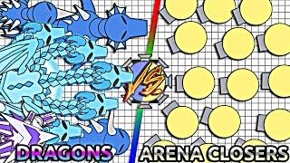 DRAGONS VS ARENA CLOSERS INSANE BATTLE | ARRAS.IO