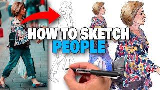 How To Sketch PEOPLE Loosely & Accurately | Side View Step-By-Step