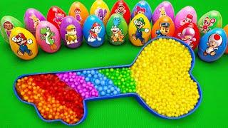 Satisfying ASMR | Making Rainbow Key Bathtub by Mixing Floam SLIME in Rainbow Eggs CLAY Coloring