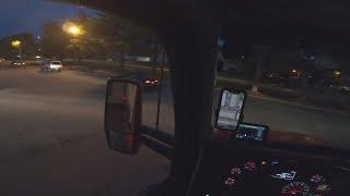 Backing with cars driving around me.  Rookie Trucking Life.