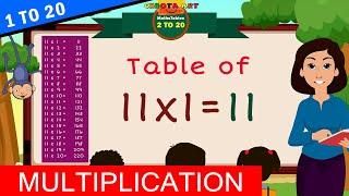 1 to 20 Multiplication, Table of 11, Time of tables - @Chhota Art - MathsTables