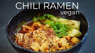 Vegan Chili Ramen Recipe | Spicy Red Broth Noodle Soup!