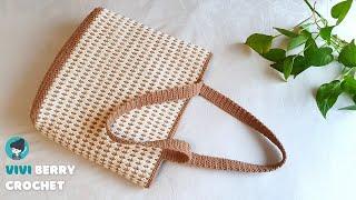 Super Easy DIY Crochet Bag | Crochet Tote Bag | Passionate SC Base of Bag | ViVi Berry Crochet