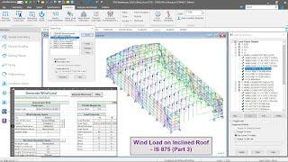 Generation of Wind Load in STAAD - Part 2: Cladded Warehouse Structure || Wall & Roof Load || IS875