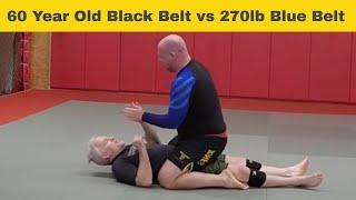 60 Year Old Black Belt vs 270lb Blue Belt Rolling Commentary #bjj #grappling