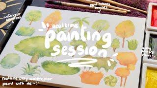 cozy painting session  real time watercolor warm up sketches