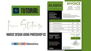 How To Design Invoice Template In Photoshop | Tutorial