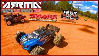 Arrma & Traxxas Epic Bashing & Racing At The Baseball Field