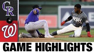 Rockies vs. Nationals Game 2 Highlights (5/28/22) | MLB Highlights