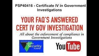 Certificate IV Government Investigation Australian Security Academy  Mike Evans