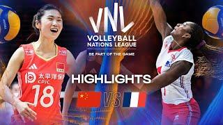 China  vs. France  - Highlights | Week 1 | Women's VNL 2025
