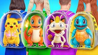 Pokemon in Real Life! How to Sneak Pokemon to School by Multi DO Challenge