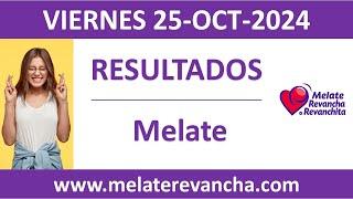 Resultado del sorteo Melate del viernes 25 de octubre de 2024