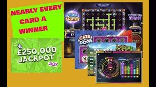 WINNING ON MOST OF THE CARDS GAMESNATIONAL LOTTERY SCRATCHCARDS D AND L