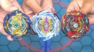 WORLD SPRIGGAN vs RAGE LONGINUS vs MIRAGE FAFNIR | Beyblade Burst Super King ベイブレードバーストスーパーキング