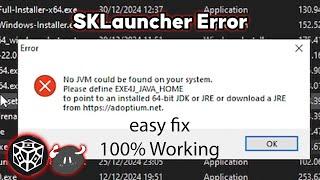 How to fix SKLauncher "No JVM could be found" Error (100% Working)