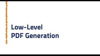 Low level PDF generation; Sebastian Holder