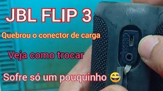 Troca conector caixinha JBL FLIP 3 ... não carrega e não liga.. dá trabalho 